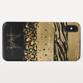 Vrouwelijk Fun Modern Gouden Glitter Gesigneerd Case-Mate iPhone Case (Achterkant (horizontaal))