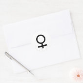 Vrouwelijk geslachtsymbool ronde sticker (Envelop)