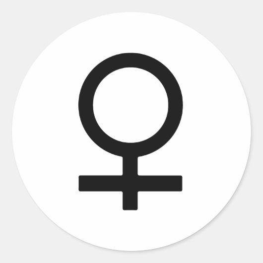 Vrouwelijk geslachtsymbool ronde sticker (Voorkant)