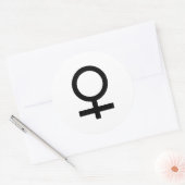 Vrouwelijk geslachtsymbool ronde sticker (Envelop)