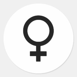 Vrouwelijk geslachtsymbool ronde sticker