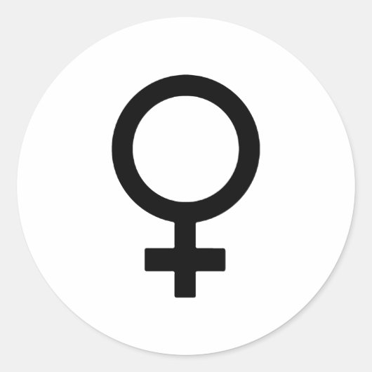Vrouwelijk geslachtsymbool ronde sticker (Voorkant)