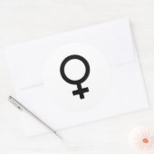 Vrouwelijk geslachtsymbool ronde sticker (Envelop)