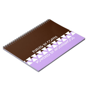 Vrouwelijk gestreepte typografie Coffee Mom Quot Notitieboek
