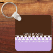 Vrouwelijk gestreepte typografie | Coffee Mom Quot Sleutelhanger (Voorkant)