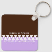 Vrouwelijk gestreepte typografie | Coffee Mom Quot Sleutelhanger (Achterkant)