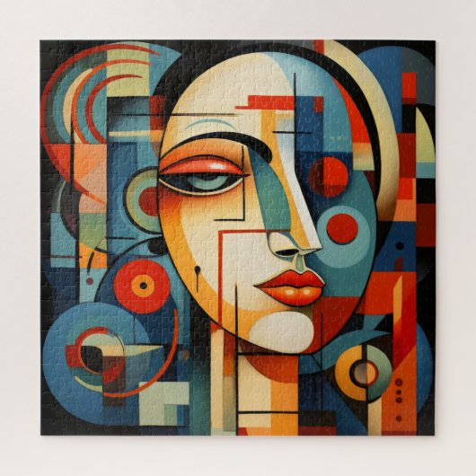 Vrouwelijk Gezicht Cubisme Legpuzzel (Verticaal)