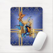  vrouwelijk giraal ontwerp en vlinders muismat (Met muis)