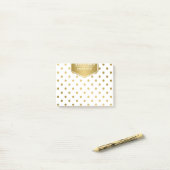 Vrouwelijk Glitter Goud Stippen Patroon Monogram Post-it® Notes (Op bureau)