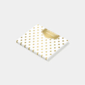 Vrouwelijk Glitter Goud Stippen Patroon Monogram Post-it® Notes (Schuin)