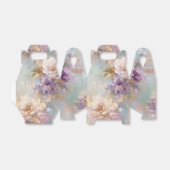 Vrouwelijk goud Paarse witte bloemen Bedankdoosjes (Uitgevouwen)