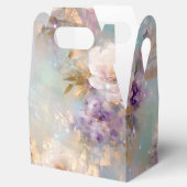 Vrouwelijk goud Paarse witte bloemen Bedankdoosjes (Geopend)