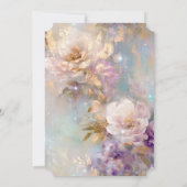 Vrouwelijk goud Paarse witte bloemen Kaart (Achterkant)