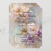 Vrouwelijk goud Paarse witte bloemen Kaart (Voorkant / Achterkant)