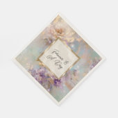 Vrouwelijk goud Paarse witte bloemen Servet (Hoek)