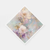 Vrouwelijk goud Paarse witte bloemen Servet (Hoek)