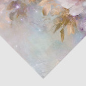 Vrouwelijk goud Paarse witte bloemen Tissuepapier (Detail)