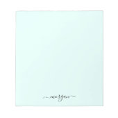 Vrouwelijk groene blauwe monogram moderne script p notitieblok (Voorkant)