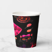 Vrouwelijk Halloween Pink Papieren Bekers (Achterkant)