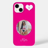 Vrouwelijk hete roze foto en naam gepersonaliseerd Case-Mate iPhone case (Achterkant)