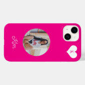 Vrouwelijk hete roze foto en naam gepersonaliseerd Case-Mate iPhone case (Achterkant (horizontaal))