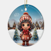 Vrouwelijk karakter sokvuller voor vrouwen 🎄 keramisch ornament (Links)