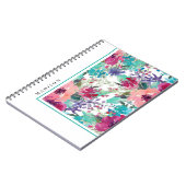 Vrouwelijk Kleurig Waterverf Bloempatroon Notitieboek (Linkerzijde)