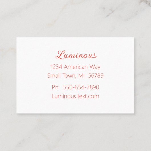 Vrouwelijk Koraal en Bourgondische Floral Lijst Visitekaartje (Achterkant)