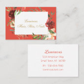 Vrouwelijk Koraal en Bourgondische Floral Lijst Visitekaartje (Voorkant / Achterkant)