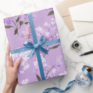 Vrouwelijk Lavendel Sering Bloesem Bloemmotief Cadeaupapier