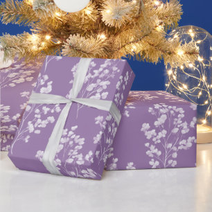 Vrouwelijk Lavendel Sering Bloesem Bloemmotief Cadeaupapier