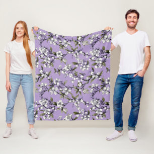 Vrouwelijk Lavendel Sering Bloesem Bloemmotief Fleece Deken