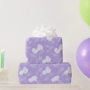 Vrouwelijk lavendel seringenbloesem bloempatroon cadeaupapier