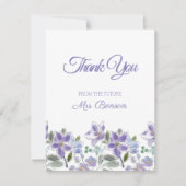 Vrouwelijk Lila Bloemen Vrijgezellenfeest Dank u k (Voorkant)