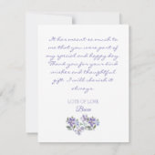 Vrouwelijk Lila Bloemen Vrijgezellenfeest Dank u k (Achterkant)