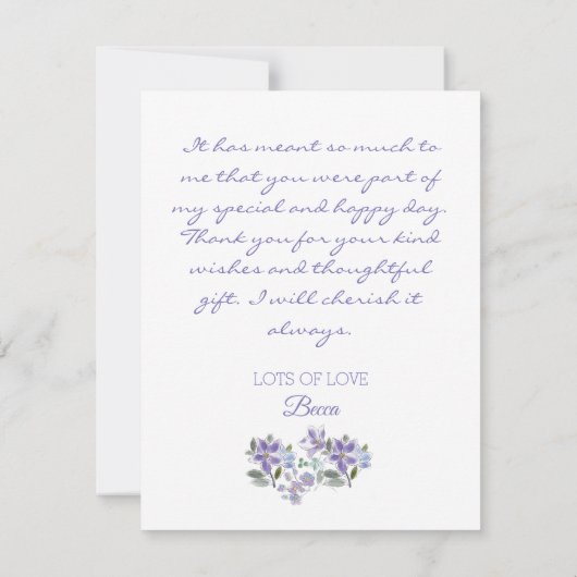 Vrouwelijk Lila Bloemen Vrijgezellenfeest Dank u k (Achterkant)