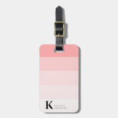 Vrouwelijk Meisje Blush Roze Ombre Classic Monogra Bagagelabel (Voorkant verticaal)