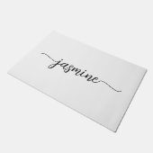 Vrouwelijk Minimaal Wit Aangepast Monogram Naam Sc Deurmat (Schuin)