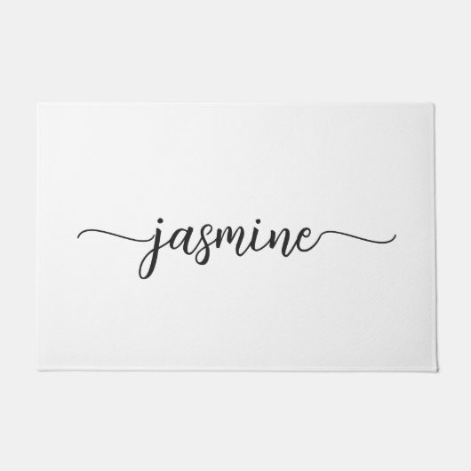 Vrouwelijk Minimaal Wit Aangepast Monogram Naam Sc Deurmat (Voorkant)