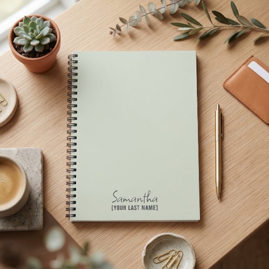 Vrouwelijk Minimalist | Stof Sage Notitieboek