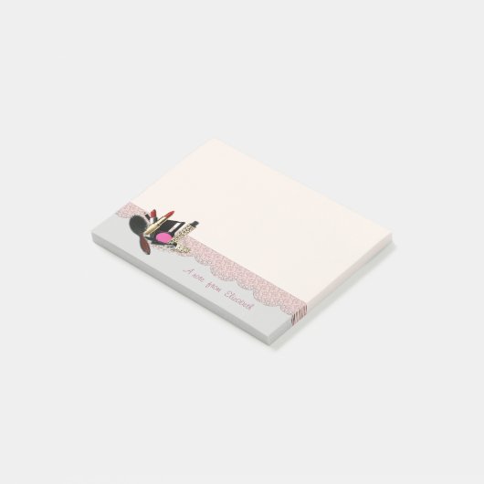 Vrouwelijk Modern Trendy,Kant,Make-up Post-it® Notes (Schuin)