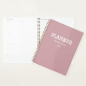 Vrouwelijk moderne preppy gepersonaliseerde roze r planner (Display)
