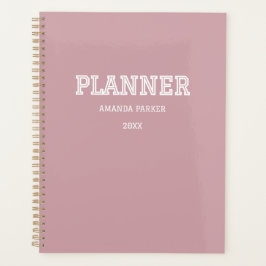 Vrouwelijk moderne preppy gepersonaliseerde roze r planner