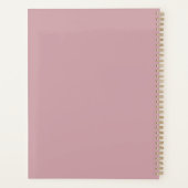 Vrouwelijk moderne preppy gepersonaliseerde roze r planner (Achterkant)
