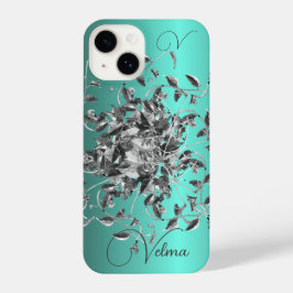 Vrouwelijk Monogram Elegant Script Vines & Samsung iPhone 14 Hoesje