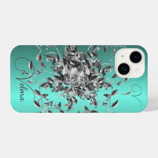 Vrouwelijk Monogram Elegant Script Vines & Samsung iPhone Hoesje (Achterkant horizontaal)