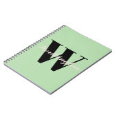 Vrouwelijk monogram en naam pastelgroen  notitieboek (Linkerzijde)