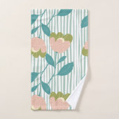  vrouwelijk monogram floraal Blauw patroon Bad Handdoek (Handdoek)