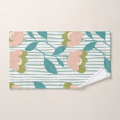  vrouwelijk monogram floraal Blauw patroon Bad Handdoek (Handdoek)