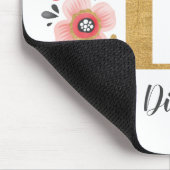 Vrouwelijk Monogram Initiaal Roze Goud Letter D Muismat (Hoek)